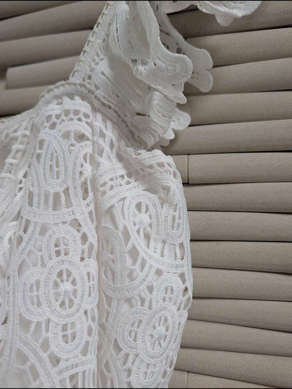 Anthro White Crochet Ruffle Strap Tank Top - Picture 9 of 15